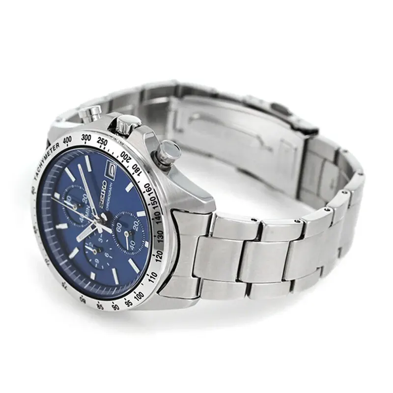 Seiko Spirit Chronograph Blue Dial Hardlex Men’s Watch- SBTR023